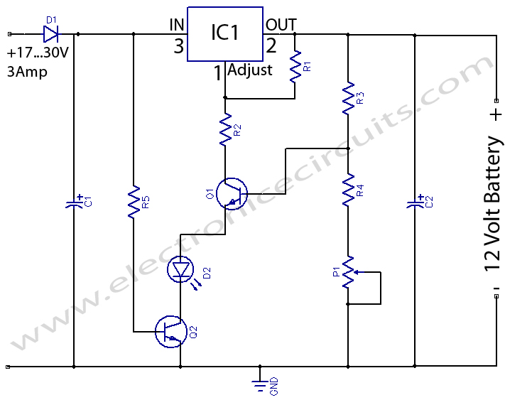 12 volts lead acid battery charger circuit
