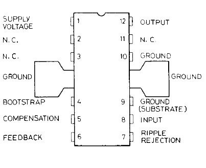 810 Amplifier Circuit Daigram - Tba810 Ic View Tba810 Pin Connection Diagram - 810 Amplifier Circuit Daigram