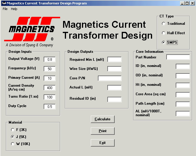 Current Transformer Design Software