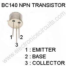 BC140 NPN transistor pinout