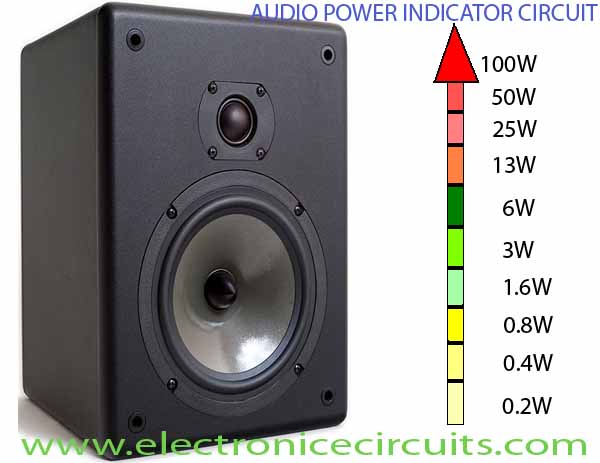 speaker loudspeaker audio output  power indicator  circuit for power amplifier