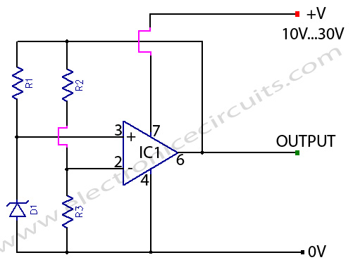 super zener variable zener diode circuit using 741 op amp