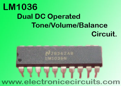 LM1036 Dual DC Operated Tone Volume Balance lm1036n IC