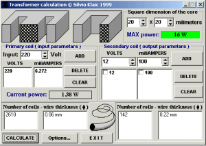 Transformer Calculation software program download