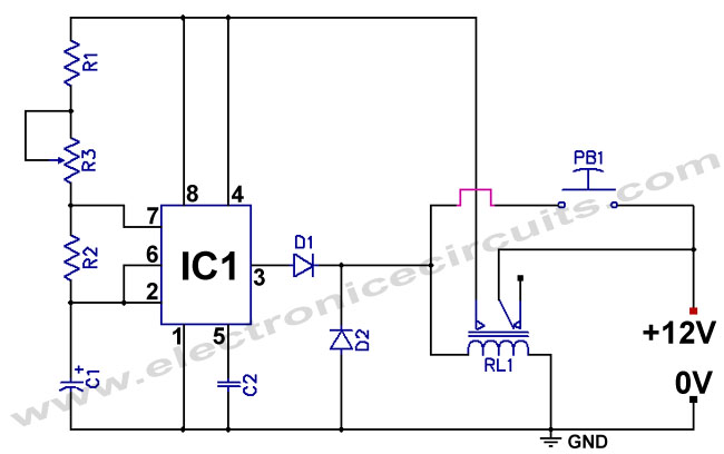 555 Low power Consumption or Reduce Power Timer Circuit 