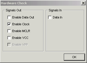 IC Prog Hardware Check enable clock