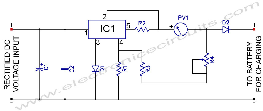 L200 12V Constant Voltage Battery Charger Circuit Diagram