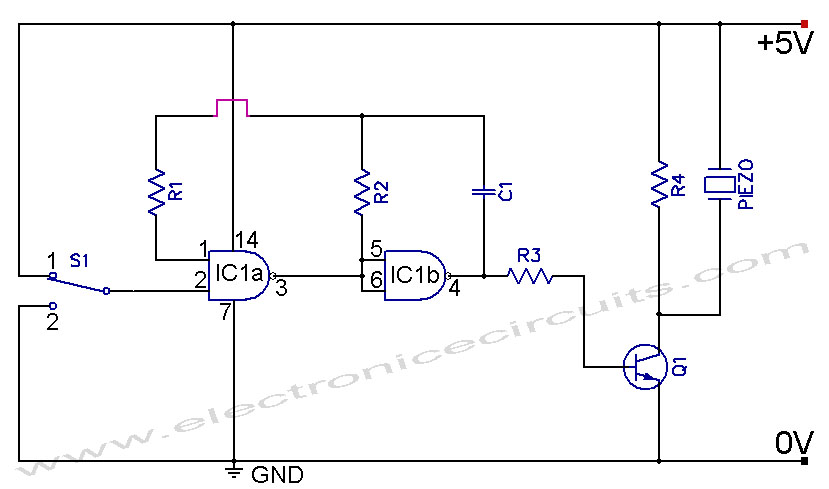 CMOS Piezo Transducer Buzzer Driver Circuit