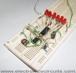 led knight rider circuit using 4017 and 555 ic's