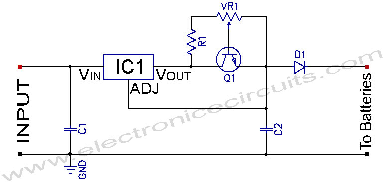Ni-MH Ni-Cd Adjustable Constant Current Battery Charger circuit