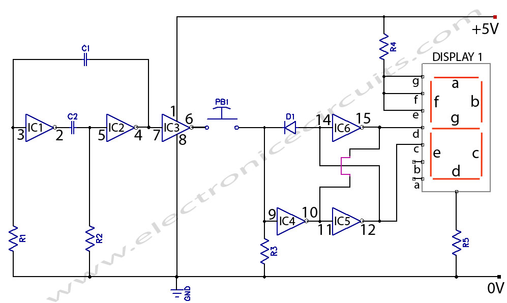 Electronic Coin Toss Circuit Diagram