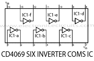 cd4069 six inverter cmos ic