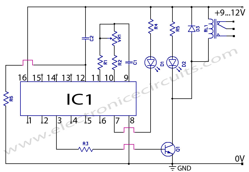 CD4060 Circuito Temporizador de 1 minuto a 2 horas cyclic relay wiring diagram 