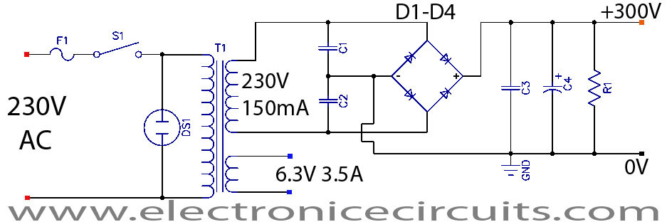 Vacuum Tube Amplifier Power supply Circuit Valve Amplifier Power supply Circuit