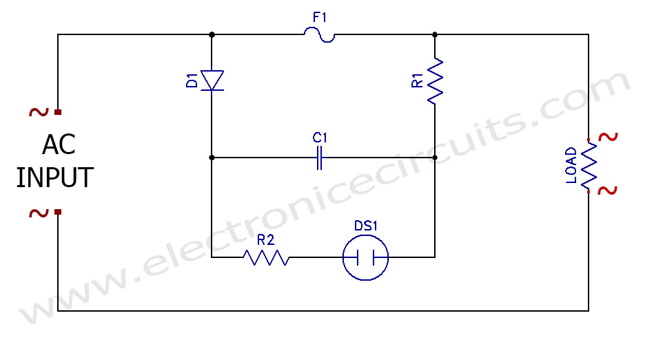 AC Neon Lamp filament Semiconductor blown fuse Indicator light circuit