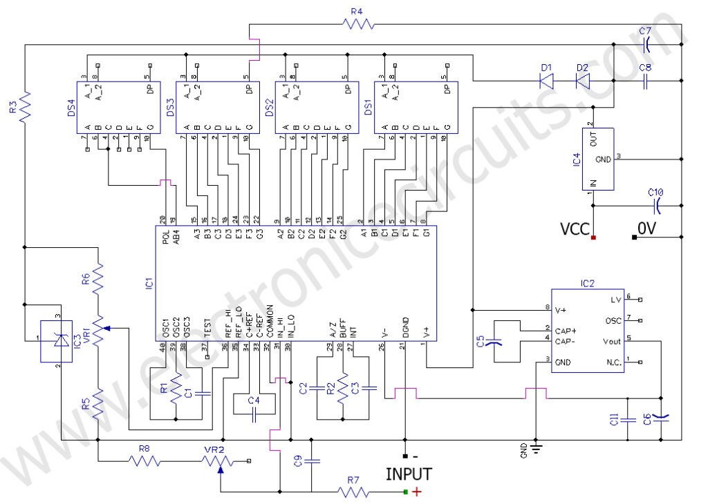 ICL7107 PANEL METER Electronic Circuits