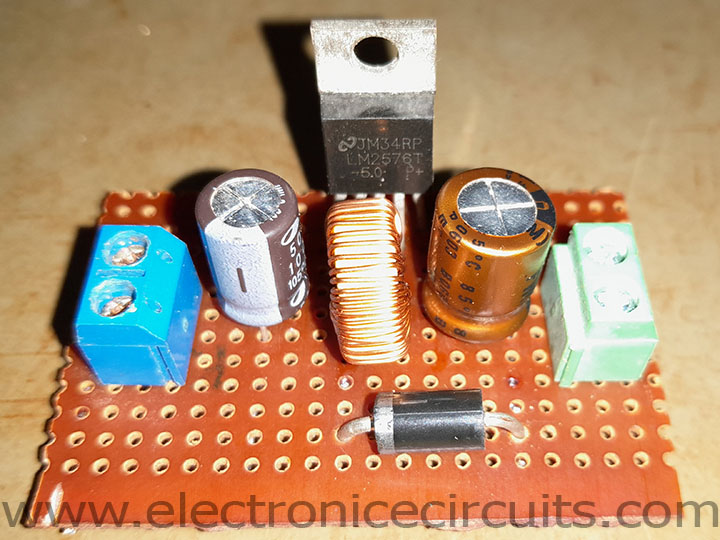 LM2576T-5.0 simple DIY 5V buck converter circuit